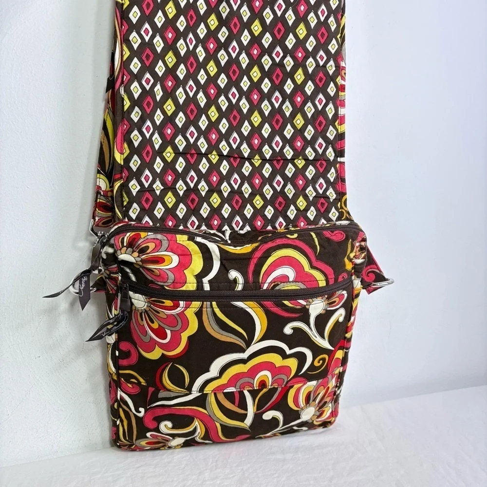 VERA BRADLEY Puccini Print Quilted Crossbody Messenger Bag Purse 60s 70s Boho - Picture 16 of 17